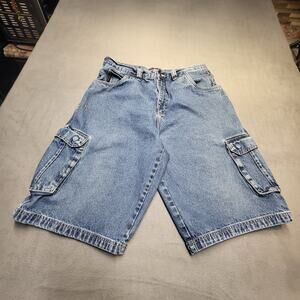 Fubu Jean Shorts Mens 35 Blue Cargo Relaxed Y2K Streetwear 90s